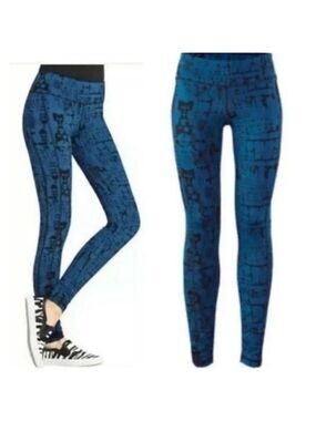 Cabi #963 Skinny Tech Cool Down Leggings Blue Black Print Large